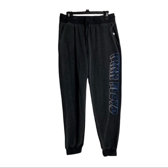 NWT Pink Floyd Dark Gray Joggers With Write Out Down Left Leg, 2 Front Pockets - Picture 2 of 10